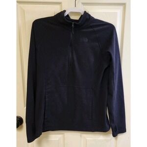 The North Face Women's Quarter Zip Pullover Jacket Fleece Black Size L